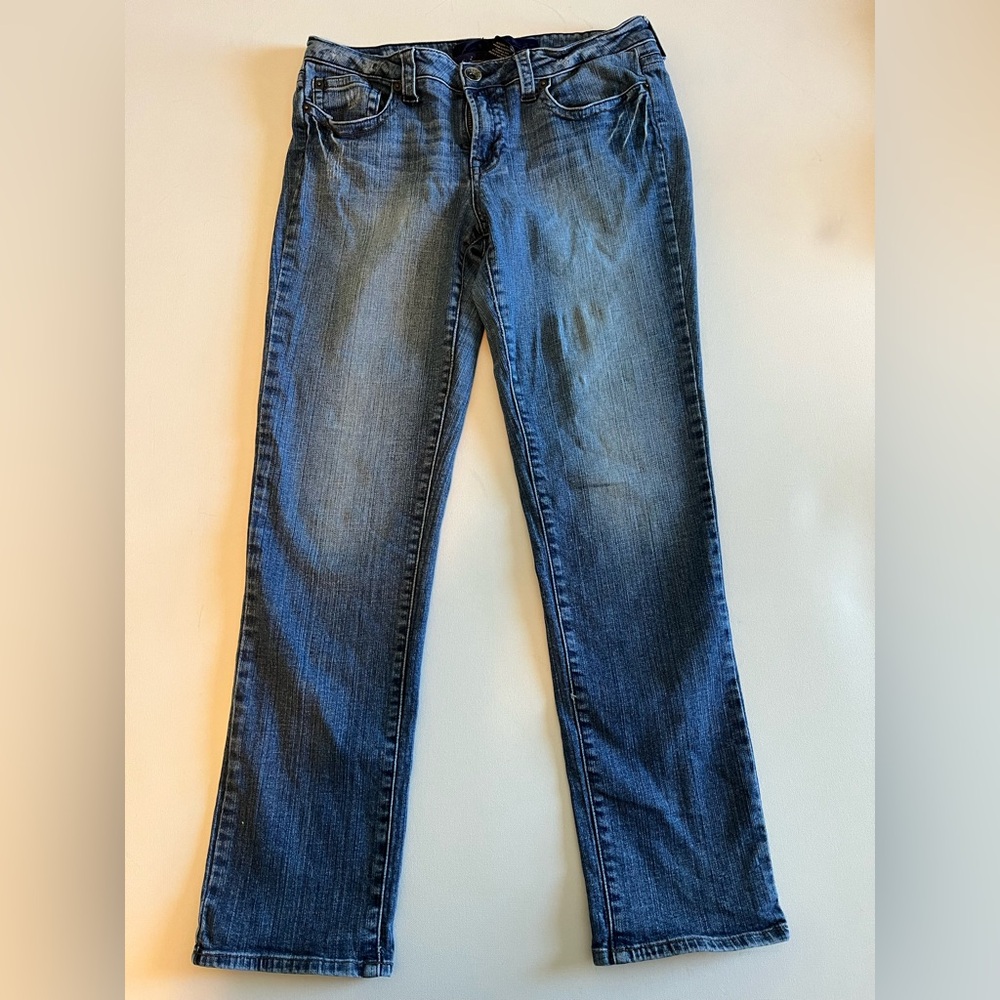 Refuge Jeans Co Distressed Medium Wash Straight Leg Denim Jeans Casual Size 11S